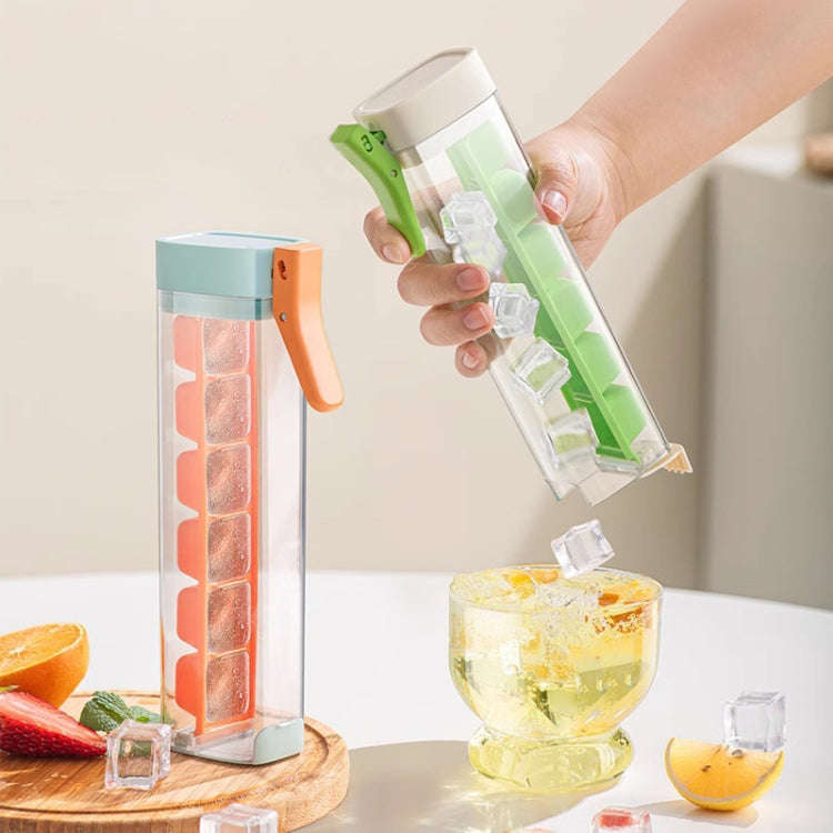 Press Type Home DIY Ice Cube Mold Ice Maker Ice Storage Box(Pearl White)