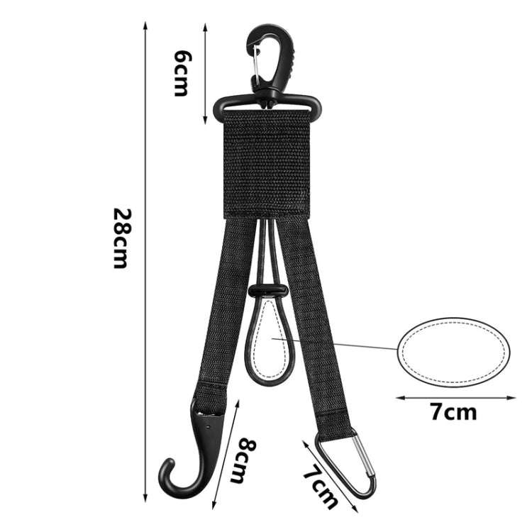 Multifunctional Strapping Hook Buckle Portable Packing Hook Webbing(Black)