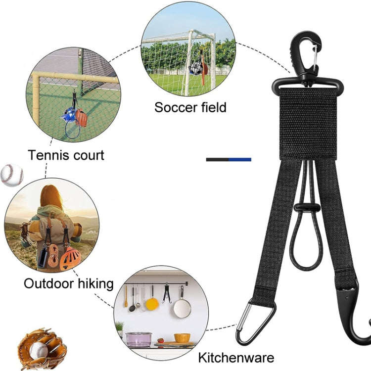Multifunctional Strapping Hook Buckle Portable Packing Hook Webbing(Black)