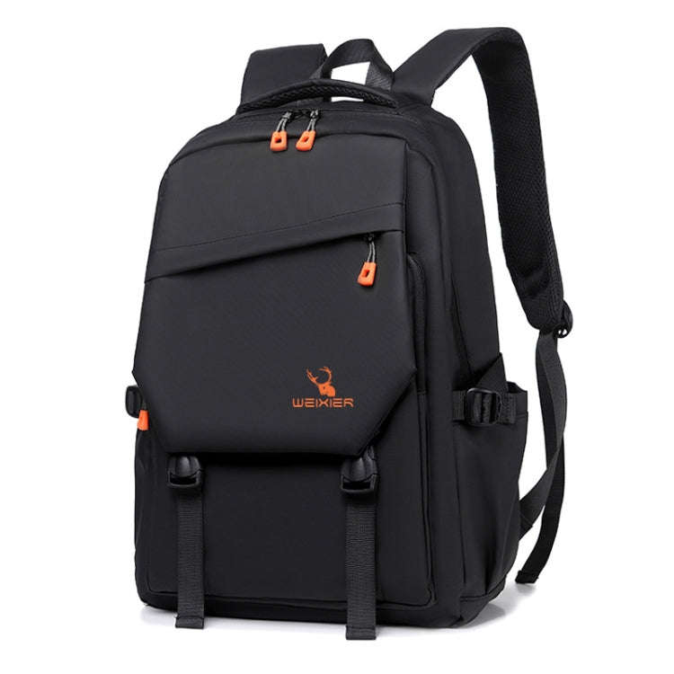 WEIXIER B682 Large Capacity Double Shoulder Backpack Casual Waterproof Travel Bag(Black)