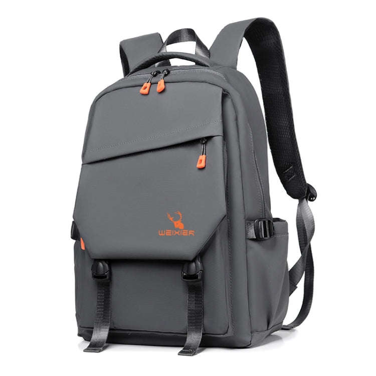 WEIXIER B682 Large Capacity Double Shoulder Backpack Casual Waterproof Travel Bag(Dark Gray)
