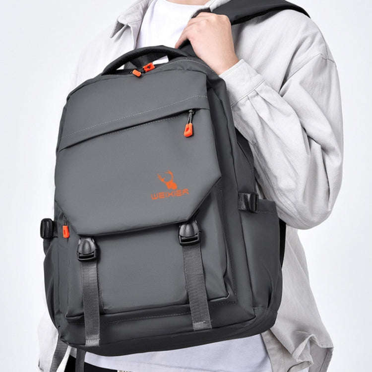 WEIXIER B682 Large Capacity Double Shoulder Backpack Casual Waterproof Travel Bag(Dark Gray)