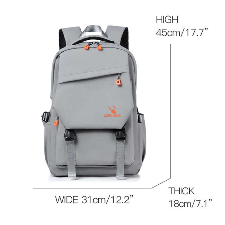 WEIXIER B682 Large Capacity Double Shoulder Backpack Casual Waterproof Travel Bag(Dark Gray)
