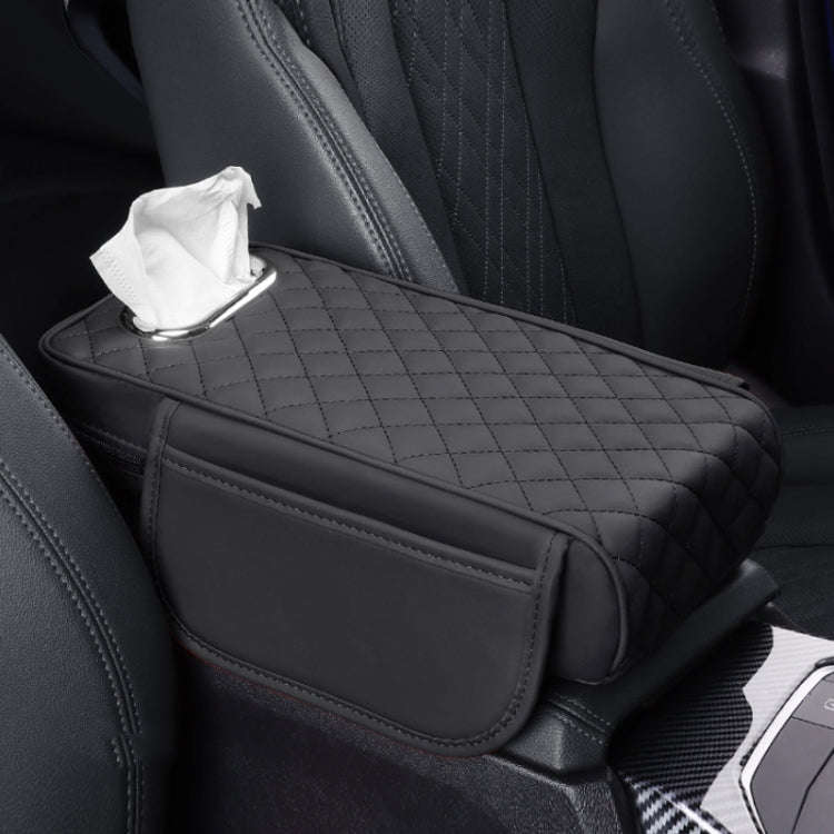 Car Armrest Box Booster Pad Widened Interior Tissue Box, Color: Black