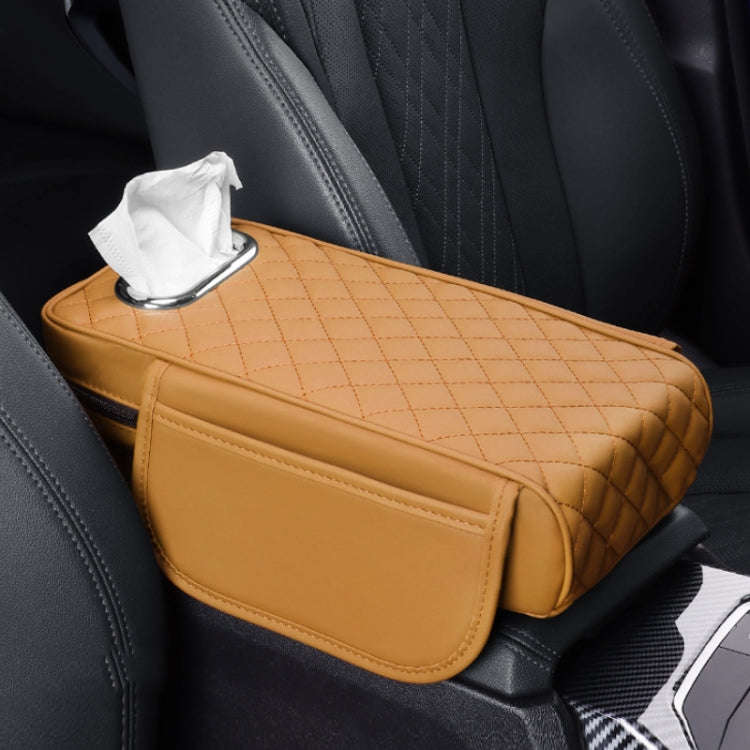 Car Armrest Box Booster Pad Widened Interior Tissue Box, Color: Brown