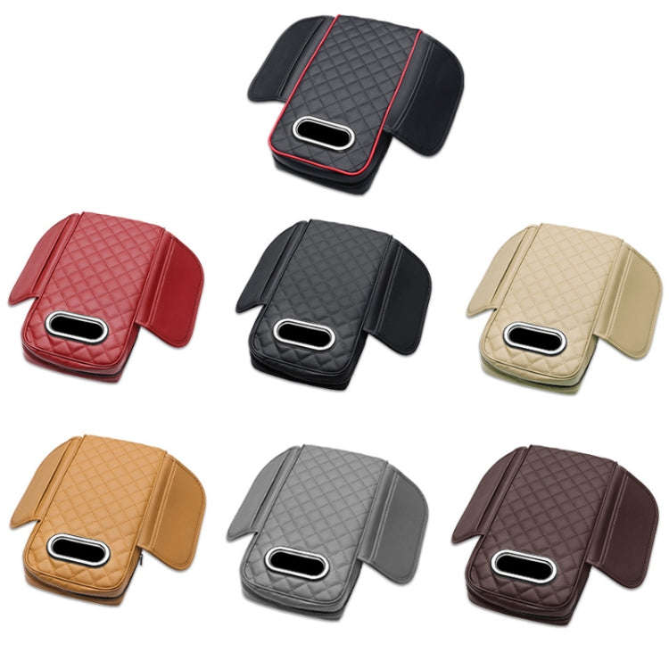 Car Armrest Box Booster Pad Widened Interior Tissue Box, Color: Mocha Brown
