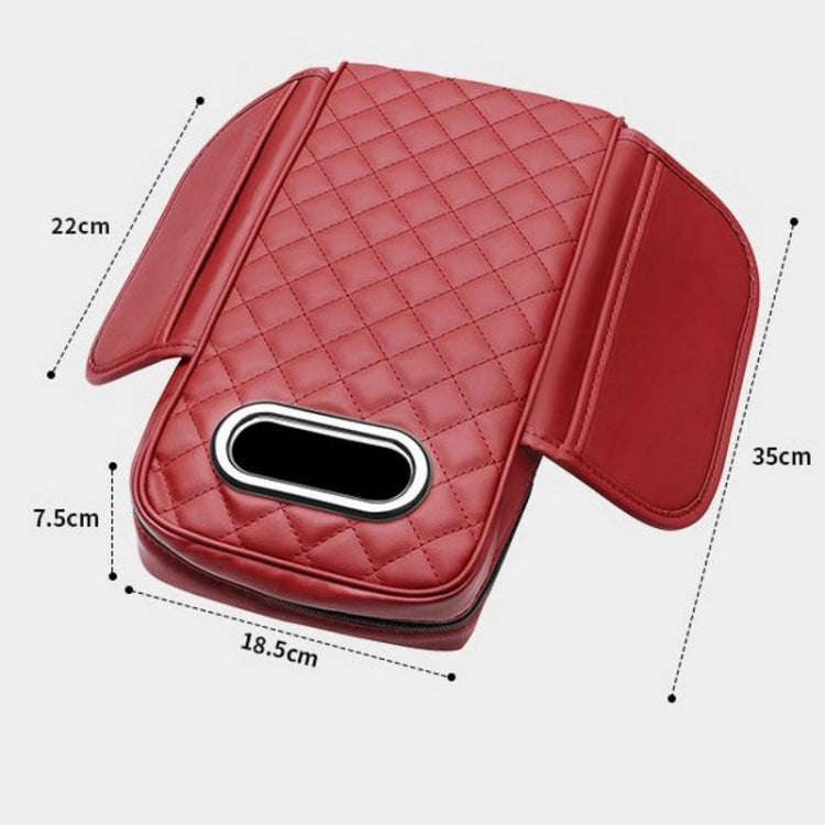 Car Armrest Box Booster Pad Widened Interior Tissue Box, Color: Volcanic Red