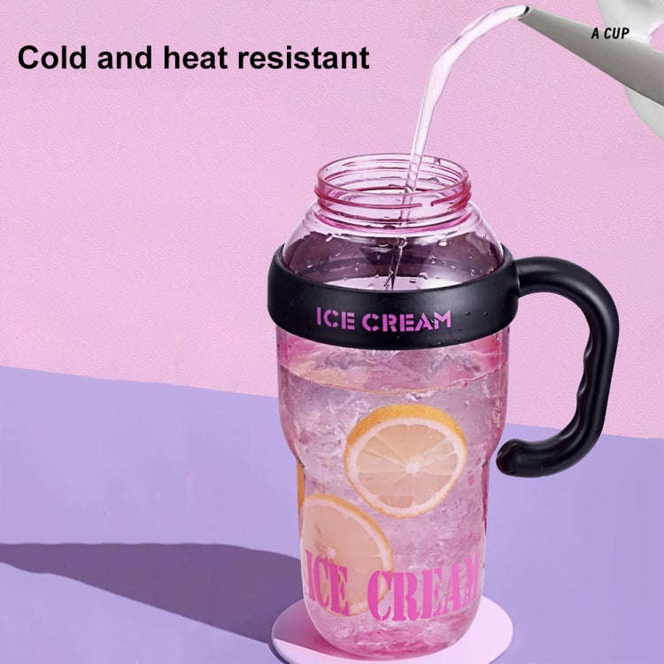 1200ml Large Capacity Lucky Belly Cup Handheld Portable Straw Cup with Tea Drain(Bud Green)