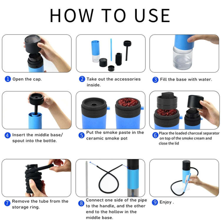 Removable And Washable Portable Hookahs Household And Car Water Pipe Cup(Black)