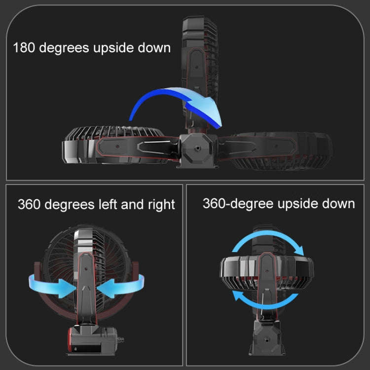 Car Foldable Steering USB Single-Head Fan(Black Red)