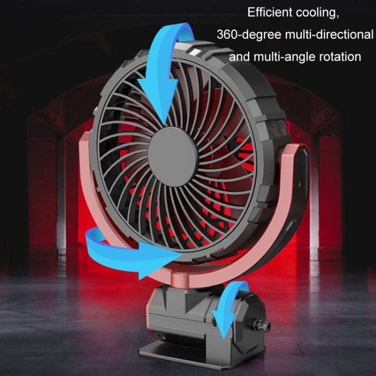 Car Foldable Steering USB Single-Head Fan(Black Red)