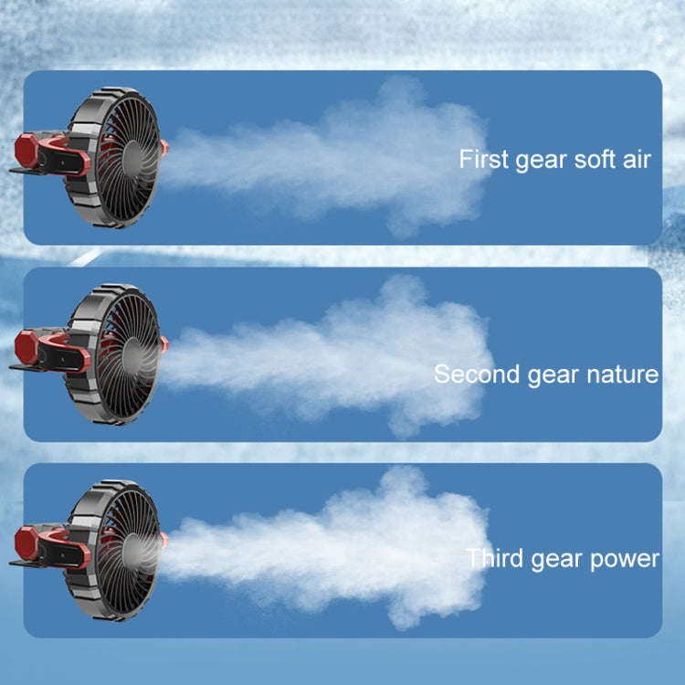 Car Foldable Steering USB Single-Head Fan(Black Red)