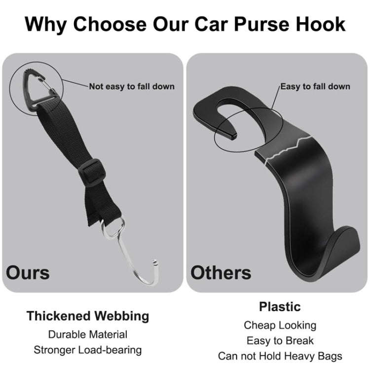 A62 Automobile Stroller Storage Hooks Car Multifunctional Seat Rear Hangers(Black)