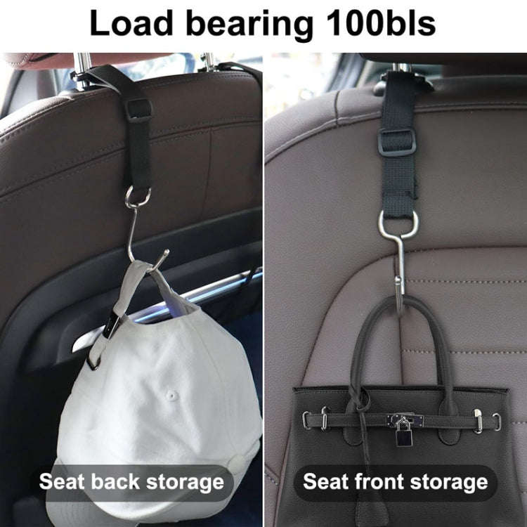 A62 Automobile Stroller Storage Hooks Car Multifunctional Seat Rear Hangers(Black)