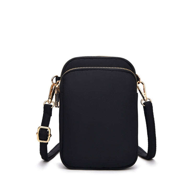Crossbody Mobile Phone Bag Mini Vertical Coin Purse For Women Back Headphone Hole Design(Black)