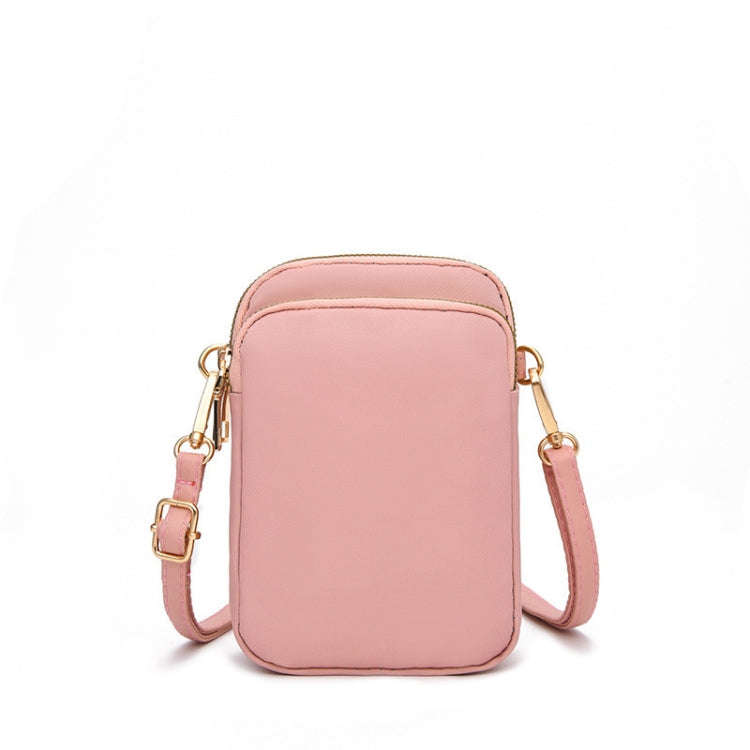 Crossbody Mobile Phone Bag Mini Vertical Coin Purse For Women Back Headphone Hole Design(Pink)