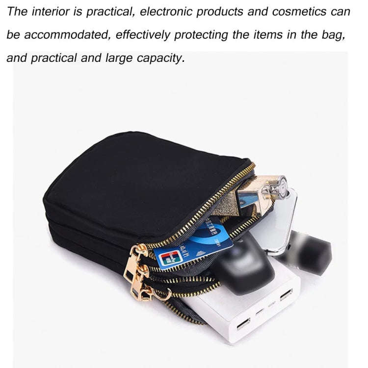 Crossbody Mobile Phone Bag Mini Vertical Coin Purse For Women Back Headphone Hole Design(Black)