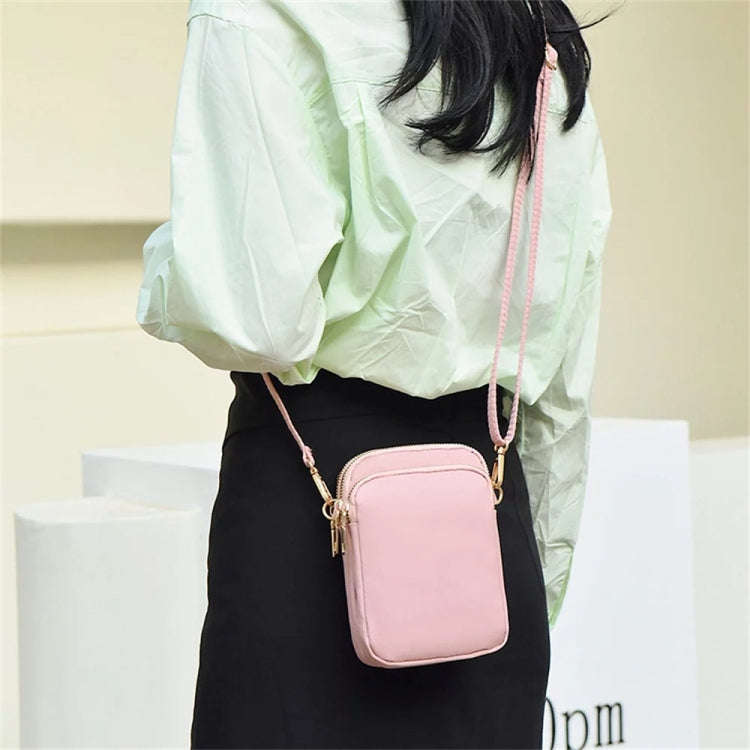 Crossbody Mobile Phone Bag Mini Vertical Coin Purse For Women Back Headphone Hole Design(Pink)