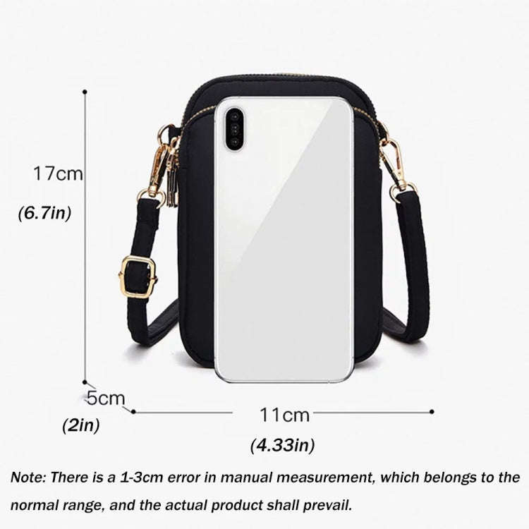 Crossbody Mobile Phone Bag Mini Vertical Coin Purse For Women Back Headphone Hole Design(Black)