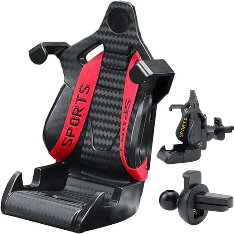 Car Gravity Air Outlet Navigation Mobile Phone Holder(Red Ribbon)