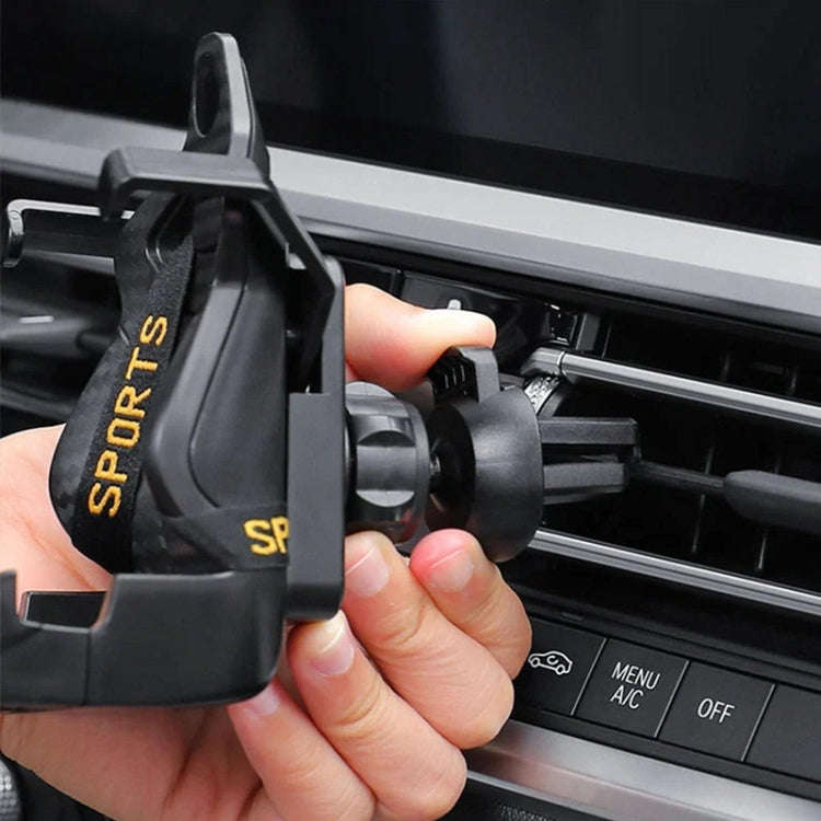 Car Gravity Air Outlet Navigation Mobile Phone Holder(Yellow Ribbon)
