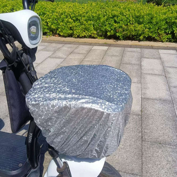 Battery Car Front Basket Rain Cover Bicycle Basket Waterproof Bag Universal, Size: Large(Silver)