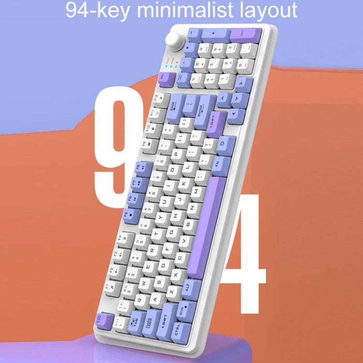 XUNSVFOX K94 Wireless Bluetooth Dual Mode Mechanical Keyboard Gaming Office Laptop Keyboard(Shimmer)