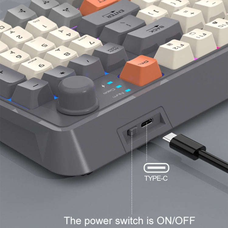 XUNSVFOX K94 Wireless Bluetooth Dual Mode Mechanical Keyboard Gaming Office Laptop Keyboard(Shimmer)