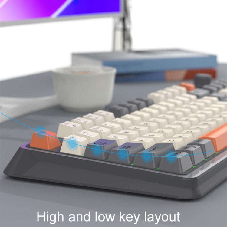 XUNSVFOX K94 Wireless Bluetooth Dual Mode Mechanical Keyboard Gaming Office Laptop Keyboard(Shimmer)