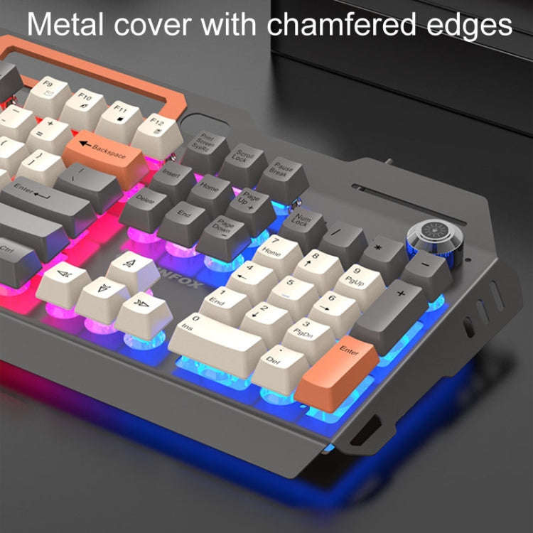 XUNSVFOX K90 Mechanical Feeling Metal Keyboard Gaming Computer Wired Keyboard(Siren Blue)
