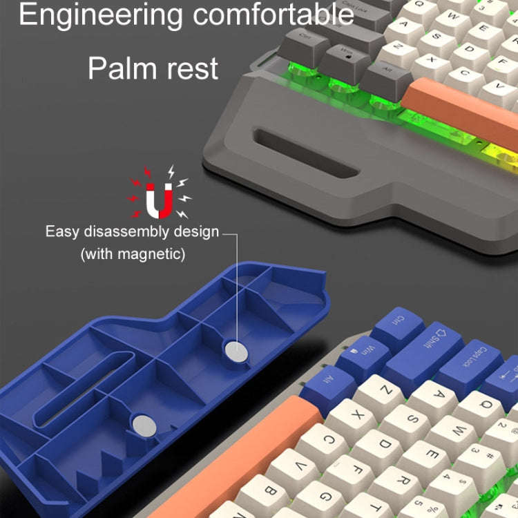 XUNSVFOX K90 Mechanical Feeling Metal Keyboard Gaming Computer Wired Keyboard(Siren Blue)