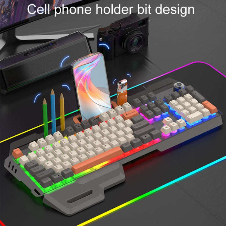 XUNSVFOX K90 Mechanical Feeling Metal Keyboard Gaming Computer Wired Keyboard(Shimmer)