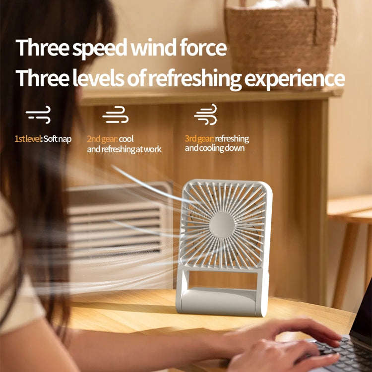 HX-123 USB Charging Wall-mounted Desktop Folding Thin and Light Small Fan(Blue)