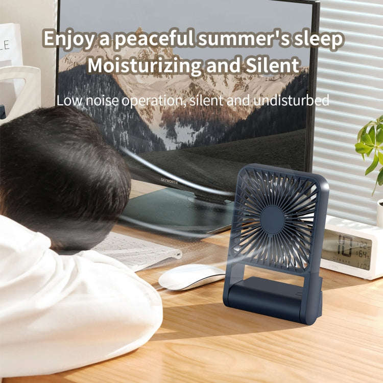 HX-123 USB Charging Wall-mounted Desktop Folding Thin and Light Small Fan(Blue)