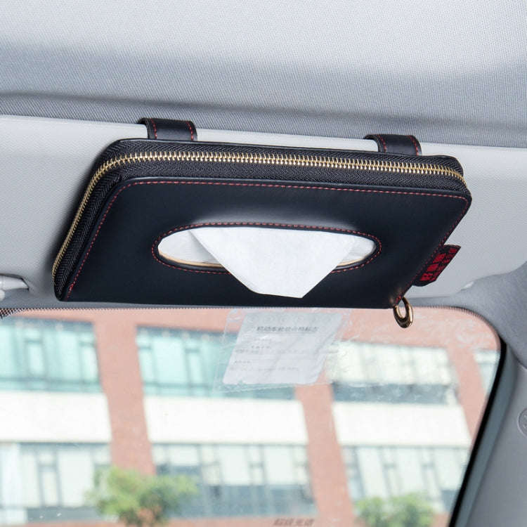 Car Sun Visor Skylight Hanging Tissue Box(H055 Black)
