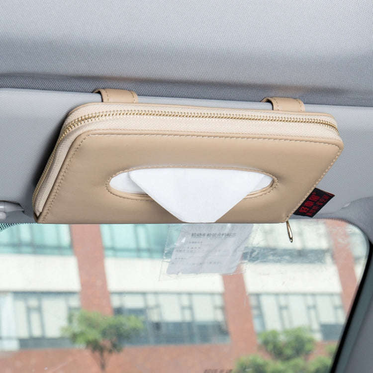 Car Sun Visor Skylight Hanging Tissue Box(H053 Beige)