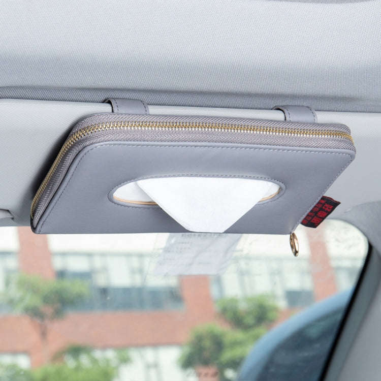 Car Sun Visor Skylight Hanging Tissue Box(H052 Gray)