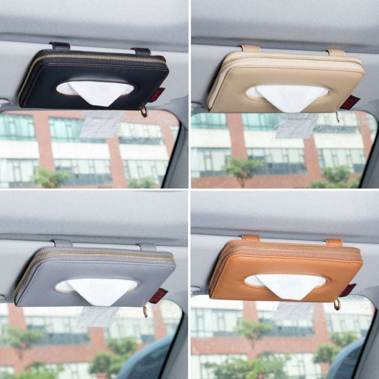 Car Sun Visor Skylight Hanging Tissue Box(H053 Beige)