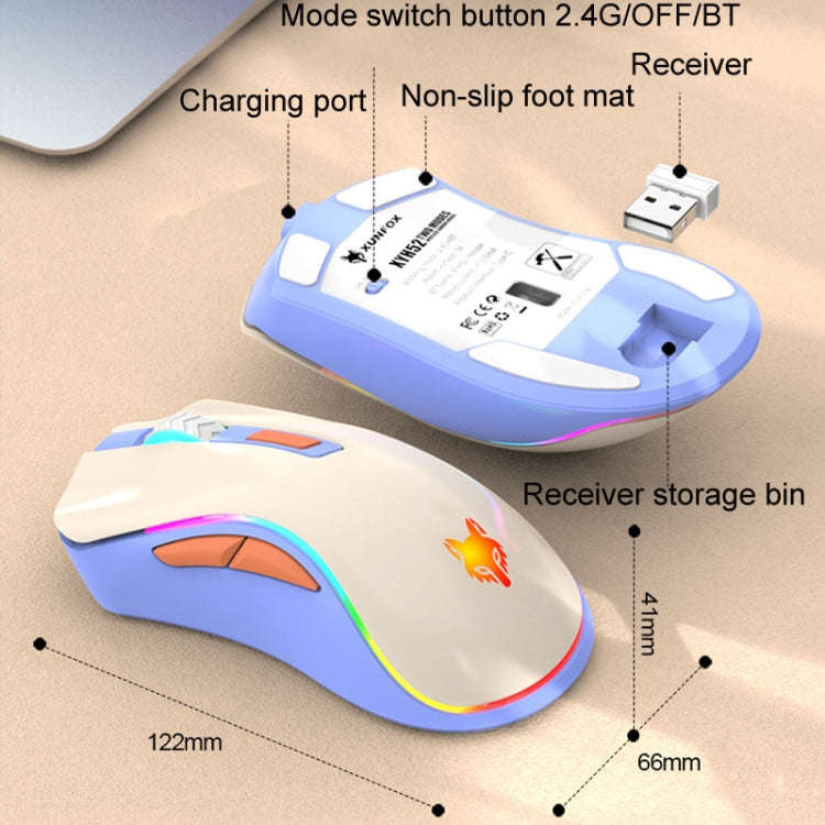 XUNSVFOX XYH52 Wireless Dual Mode Mouse Rechargeable And Silent Office Gaming Mouse(Shimmer)