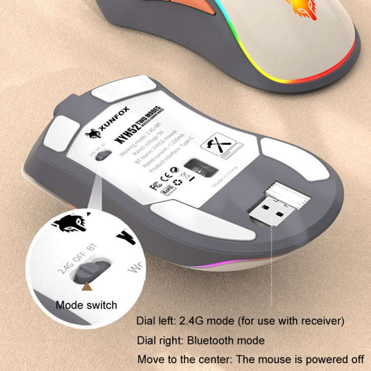 XUNSVFOX XYH52 Wireless Dual Mode Mouse Rechargeable And Silent Office Gaming Mouse(Shimmer)
