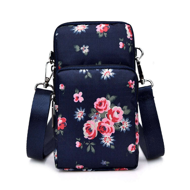 Printed Crossbody Mobile Phone Bag Mini Wallet With Arm Band, Style: Rural Flower