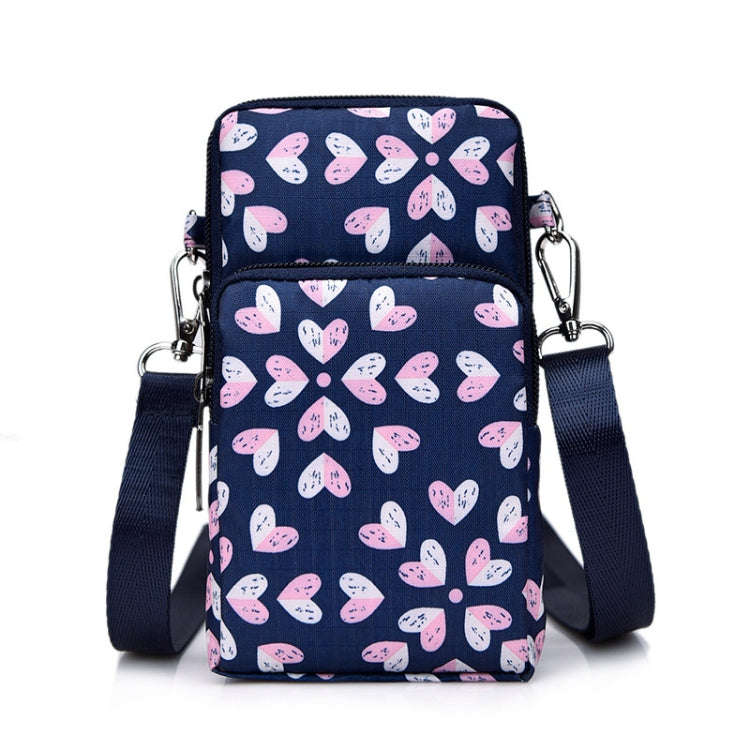 Printed Crossbody Mobile Phone Bag Mini Wallet With Arm Band, Style: Heart