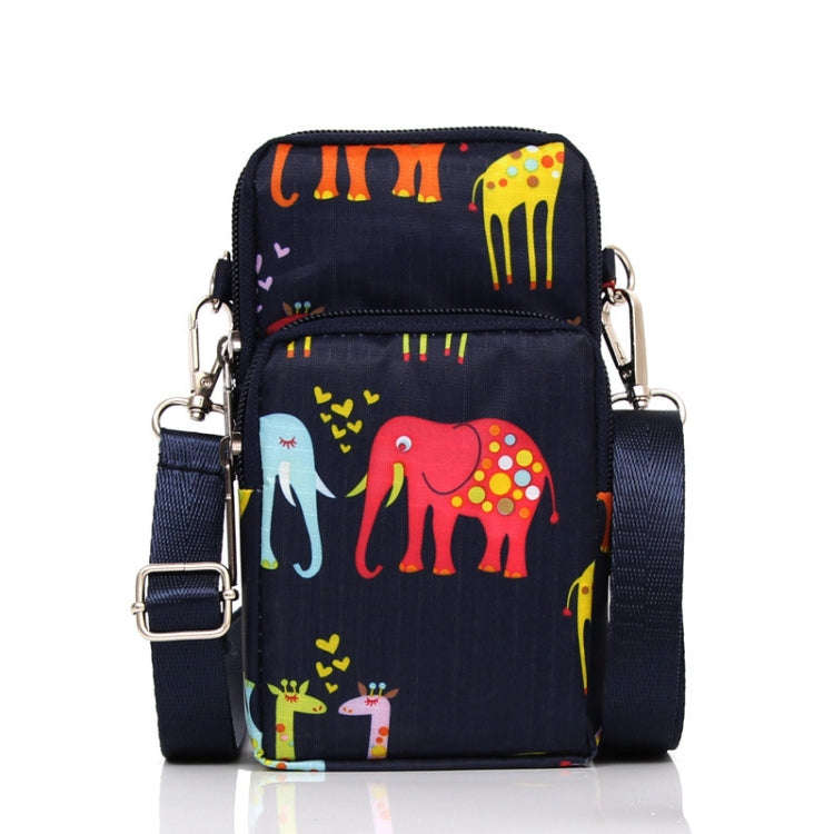 Printed Crossbody Mobile Phone Bag Mini Wallet With Arm Band, Style: Animal Park