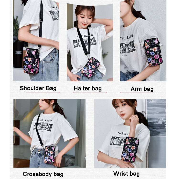 Printed Crossbody Mobile Phone Bag Mini Wallet With Arm Band, Style: Aquarius