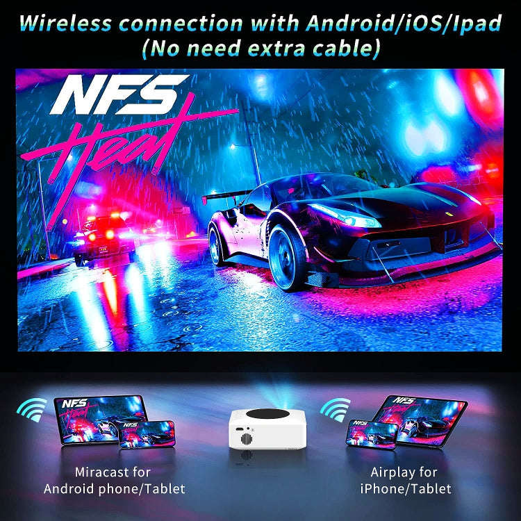 Y2S 1080P Mini LED WiFi Projector Support Wireless Wired Screen Mirroring Youtube Version(UK Plug)