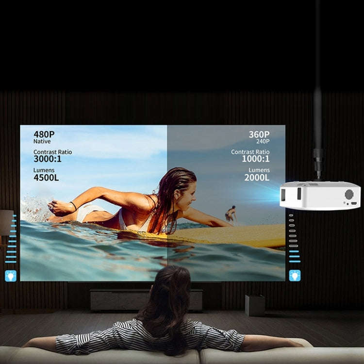 Y2S 1080P Mini LED WiFi Projector Support Wireless Wired Screen Mirroring Youtube Version(UK Plug)