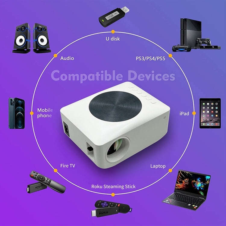 Y2S 1080P Mini LED WiFi Projector Support Wireless Wired Screen Mirroring Youtube Version(UK Plug)