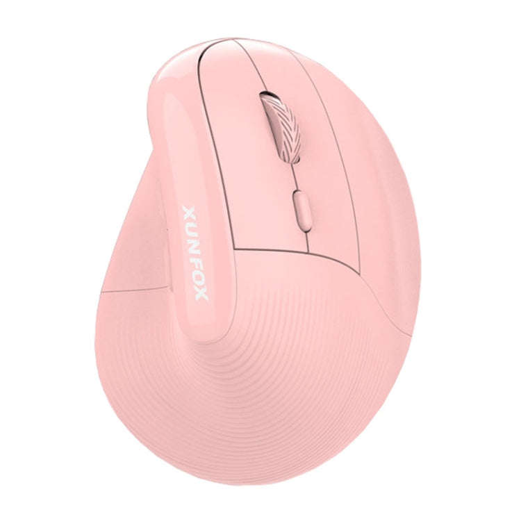 XUNSVFOX H5 Upright Vertical Dual Mode Mouse Rechargeable Wireless Business Office Mouse(Pink)