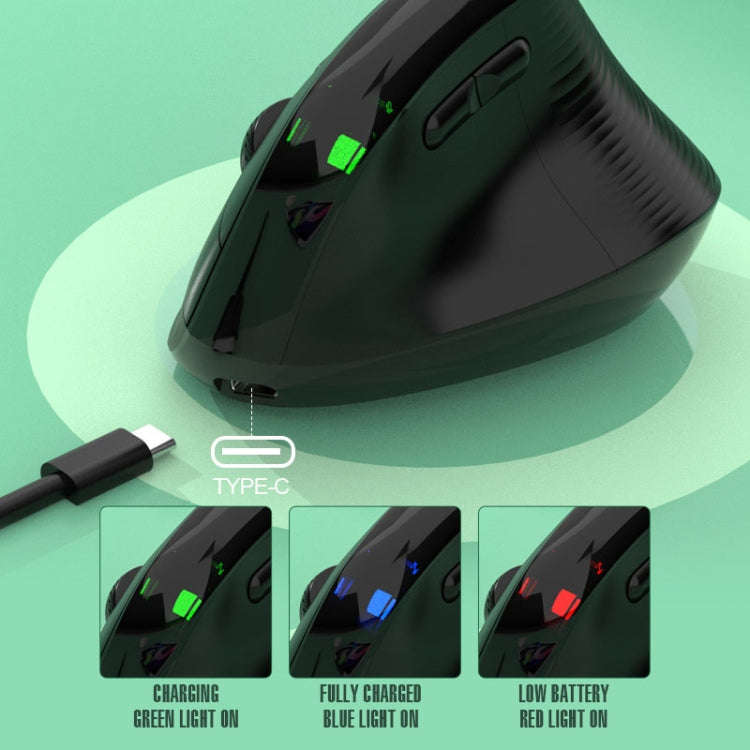 XUNSVFOX H5 Upright Vertical Dual Mode Mouse Rechargeable Wireless Business Office Mouse(Black)