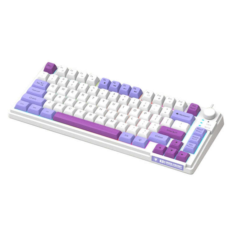XUNSVFOX K81 Laptop Gaming Office Wired Illuminated Keyboard(Violet)